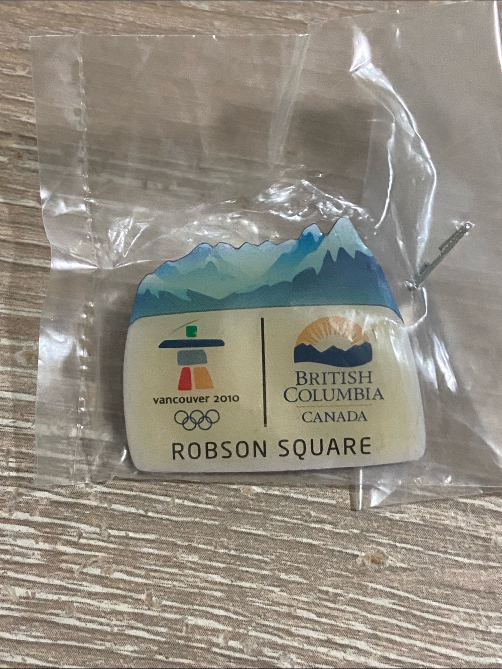 British Columbia Robson Square Vancouver 2010 Souvenir Pin - White/Blue